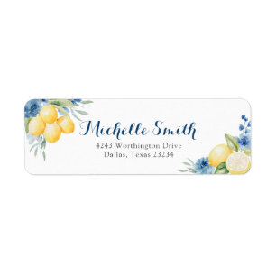 Blue floral Lemon Main Squeeze Bridal Adresse