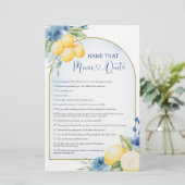 Blue Floral Lemon Main Squeeze Movie Zitat (Stehend Vorderseite)