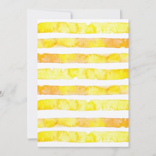 Blue Floral Lemon Sweet One Einladung (Rückseite)