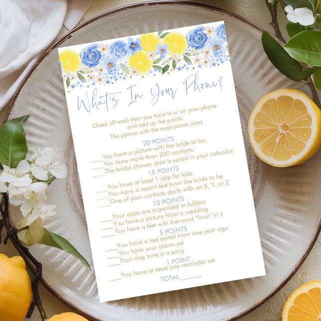 Blue Floral Lemon Was ist in Ihrem Handy Bridal Ga (Von Creator hochgeladen)