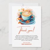 Blue Floral Liebe ist das Brechen Coffee Brautpart Dankeskarte (Vorderseite)