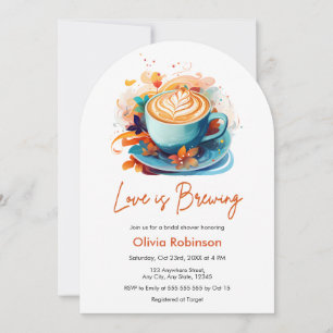 Blue Floral Liebe ist das Brechen Coffee Brautpart Einladung