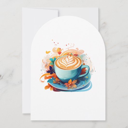 Blue Floral Liebe ist das Brechen Coffee Brautpart Einladung (Rückseite)