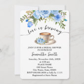 Blue Floral Liebe ist das Brechen Coffee Brautpart Einladung (Vorderseite)
