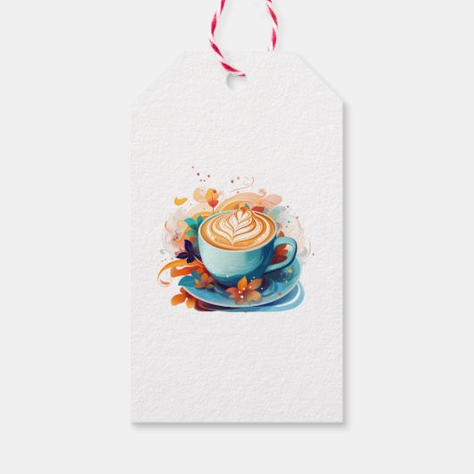 Blue Floral Liebe ist das Brechen Coffee Brautpart Geschenkanhänger (Rückseite)