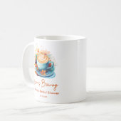 Blue Floral Liebe ist das Brechen Coffee Brautpart Kaffeetasse (Vorderseite Links)