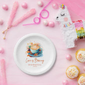 Blue Floral Liebe ist das Brechen Coffee Brautpart Pappteller (Party)