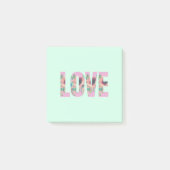 Blue Floral Liebe Post It Notes Post-it Klebezettel (Vorderseite)