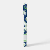 Blue Floral Lily of the Valley May Birth Blume iPhone 15 Hülle (Linke Seite)