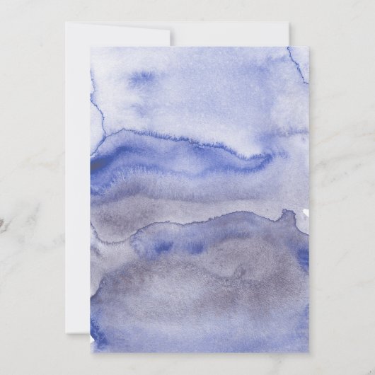 Blue Floral Little Man - Boy Baby Dusche Einladung (Rückseite)