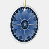 Blue Floral Lotus Neues Zeitalter Spirituelle Mand Keramikornament (Rechts)