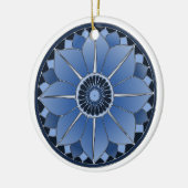Blue Floral Lotus Neues Zeitalter Spirituelle Mand Keramikornament (Links)