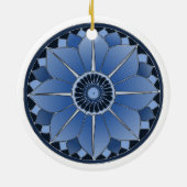 Blue Floral Lotus Neues Zeitalter Spirituelle Mand Keramikornament (Hinten)