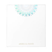 Blue Floral Lotus Notepad Notizblock (Vorderseite)