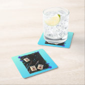 Blue Floral Mahjong Untersetzer (Vor Ort)