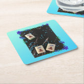 Blue Floral Mahjong Untersetzer (angewinkelt)