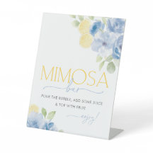 Blue Floral Main Squeeze Bridal Shower Mimosa Bar