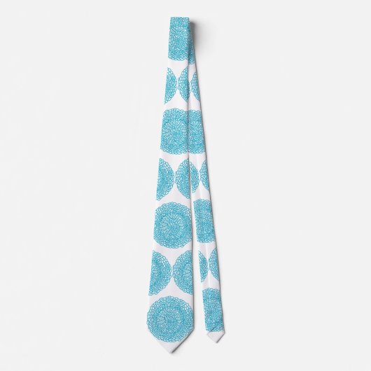 Blue Floral Mandala Art Krawatte (Vorderseite)