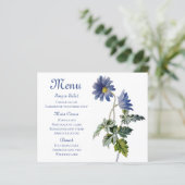 Blue Floral Menu Daisis Blume Watercolor Daisy (Stehend Vorderseite)