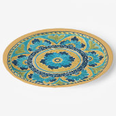 Blue Floral mexikanische Tile Pappteller (Schrägansicht)