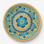 Blue Floral mexikanische Tile Pappteller (Vorderseite)