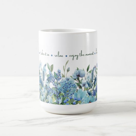 Blue Floral 'Mindful Blooms' Tasse (Mittel)
