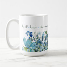 Blue Floral 'Mindful Blooms' Tasse