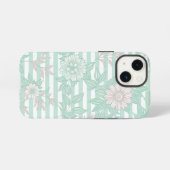 Blue Floral Minimalist iPhone Hülle (Rückseite (Horizontal))