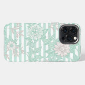 Blue Floral Minimalist iPhone Hülle (Rückseite (Horizontal))