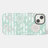 Blue Floral Minimalist iPhone Hülle (Rückseite (Horizontal))