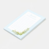 Blue Floral Mitzvah Hinweis: 4x6 Sticky Pad Post-it Klebezettel (angewinkelt)