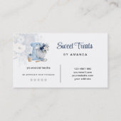 Blue Floral Mixer Business Card Visitenkarte (Rückseite)