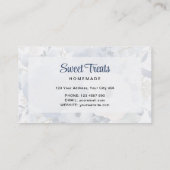 Blue Floral Mixer Business Card Visitenkarte (Rückseite)