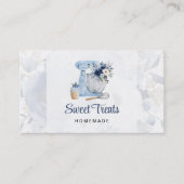 Blue Floral Mixer Business Card Visitenkarte (Vorderseite)