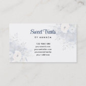 Blue Floral Mixer Business Card Visitenkarte (Rückseite)