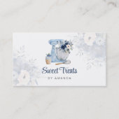 Blue Floral Mixer Business Card Visitenkarte (Vorderseite)