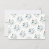 Blue Floral Modern Monogram Wedding RSVP Cards Karte (Rückseite)