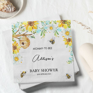 Blue Floral Mommy zu bestellen Baby Dusche Papier  Serviette