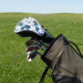 Blue Floral Monogram Golf Headcover (In SItu)