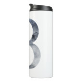 Blue Floral Monogram Initial B Thermosbecher (Nach rechts gedreht)