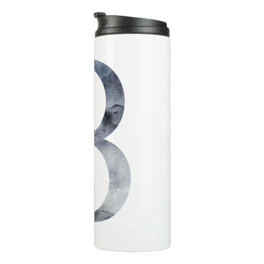 Blue Floral Monogram Initial B Thermosbecher (Nach rechts gedreht)