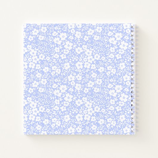 Blue Floral Monogram Notebook Journal Notizblock (Rückseite)