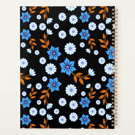 Blue Floral Monthly Planer (Rückseite)