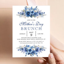 Blue Floral Mother Day Brunch Party