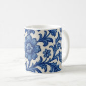 Blue Floral Mug. Kaffeetasse (VorderseiteRechts)