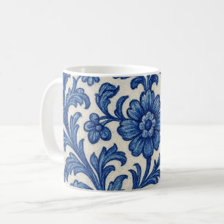 Blue Floral Mug. Kaffeetasse