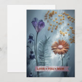 Blue Floral Mütter Day Card Einladung (Vorne/Hinten)