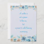 Blue floral Mutter Foto Holiday Card Dankeskarte (Rückseite)