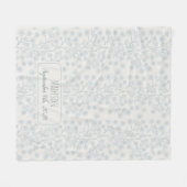 Blue Floral Name Geburtsdatum Baby Fleecedecke (Vorderseite (Horizontal))