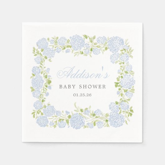 Blue Floral Napkins Serviette (Vorderseite)